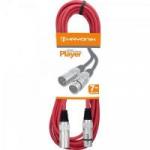 Cabo para Microfone XLR(F) X XLR(M) 7M PLAYER Vermelho HAYONIK