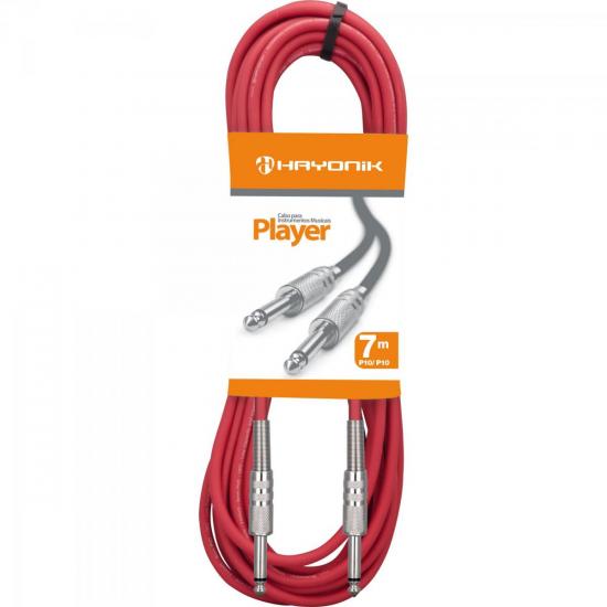 Cabo para InstrumentoS P10 X P10 7m PLAYER Vermelho HAYONIK Cabo para InstrumentoS P10 X P10 7m PLAYER Vermelho HAYONIK