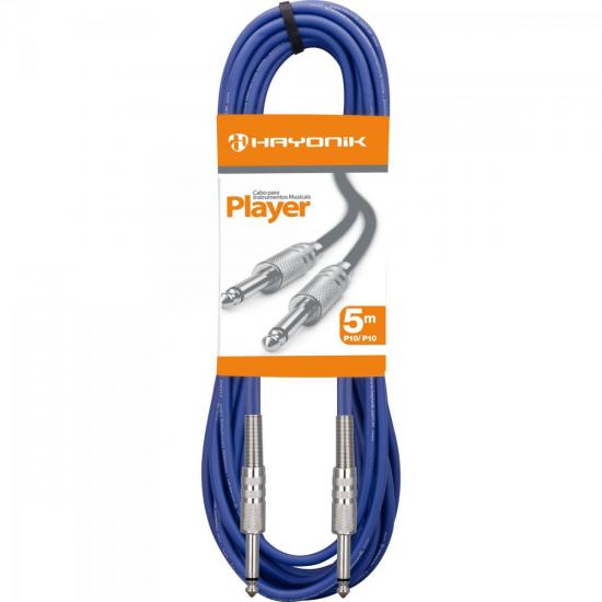 Cabo para Instrumentos P10 X P10 5m PLAYER Azul HAYONIK Cabo para Instrumentos P10 X P10 5m PLAYER Azul HAYONIK