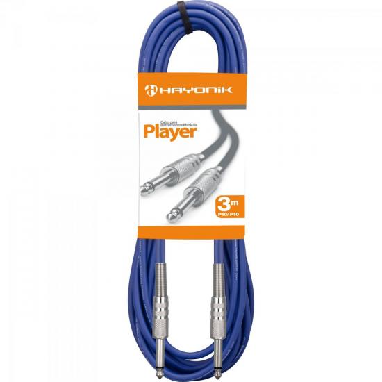Cabo para Instrumentos P10 X P10 3m PLAYER Azul HAYONIK Cabo para Instrumentos P10 X P10 3m PLAYER Azul HAYONIK