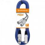 Cabo para Microfone XLR(F) X XLR(M) 7m PLAYER Azul HAYONIK