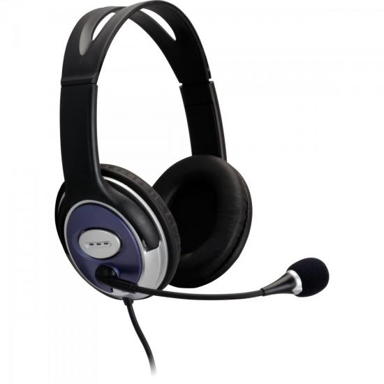 Fone de Ouvido Multimídia HS-308 Preto/Prata FORTREK Fone de Ouvido Multimídia HS-308 Preto/Prata FORTREK