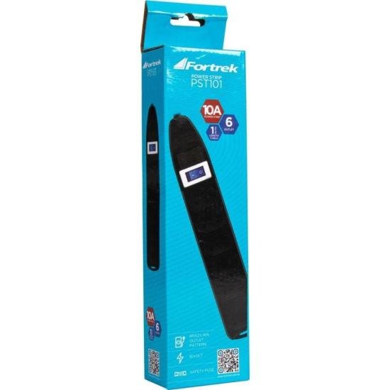 Filtro de Linha 6 Tomadas 2P+T PST-101 Preto FORTREK Filtro de Linha 6 Tomadas 2P+T PST-101 Preto FORTREK