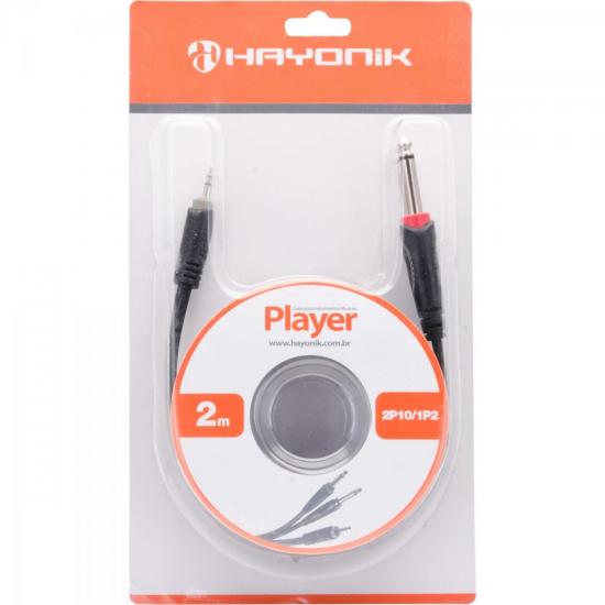 Cabo de Áudio 2P10 Mono X 1P2 Estéreo 2m PLAYER Preto HAYONIK Cabo de Áudio 2P10 Mono X 1P2 Estéreo 2m PLAYER Preto HAYONIK