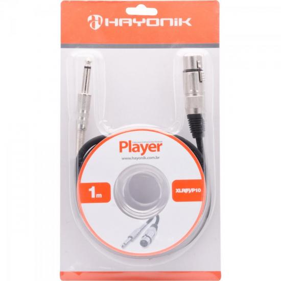 Cabo para Microfone XLR(F) X P10 1m PLAYER Preto HAYONIK Cabo para Microfone XLR(F) X P10 1m PLAYER Preto HAYONIK