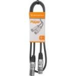 Cabo para Microfone XLR(F) X XLR(M) 1m PLAYER Preto HAYONIK