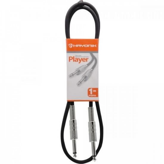 Cabo para Instrumentos P10 X P10 1m PLAYER Preto HAYONIK Cabo para Instrumentos P10 X P10 1m PLAYER Preto HAYONIK