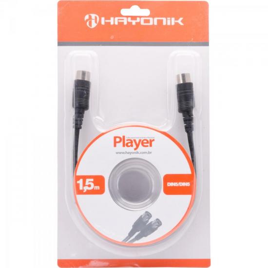 Cabo Midi para Teclado DIN5 X DIN5 1,5m PLAYER Preto HAYONIK Cabo Midi para Teclado DIN5 X DIN5 1,5m PLAYER Preto HAYONIK