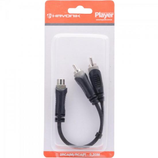 Cabo para Áudio 2RCA(M) X RCA(F) 20cm PLAYER Preto HAYONIK Cabo para Áudio 2RCA(M) X RCA(F) 20cm PLAYER Preto HAYONIK
