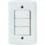 Interruptor Triplo Simples 4x2 com 3 Teclas Paralelas 10A 250V Branco TRAMONTINA