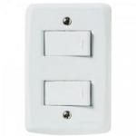 Interruptor Duplo Paralelo 4x2 com 2 Teclas Paralelas 10A 250V LUX2 Branco TRAMONTINA