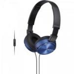 Fone de Ouvido com Microfone MDR-ZX310AP Preto/Azul SONY