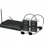 Microfone Headset sem Fio Duplo KRU302 Preto KARSECT