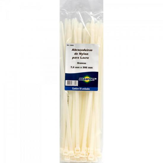 Abraçadeira Nylon 4,8 x 300mm Branco BRASFORT Abraçadeira Nylon 4,8 x 300mm Branco BRASFORT