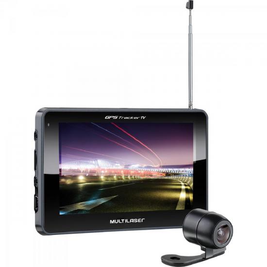Navegador GPS 5 Tracker III com Câmera de Ré/TV/Rádio FM GP037 Preto MULTILASER Navegador GPS 5 Tracker III com Câmera de Ré/TV/Rádio FM GP037 Preto MULTILASER