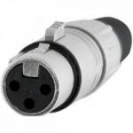 Conector XLR Fêmea 3 Pólos Niquelado HX001F HYX Conector XLR Fêmea 3 Pólos Niquelado HX001F HYX