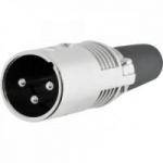 Conector XLR Macho 3 Pólos Niquelado HX028M HYX Conector XLR Macho 3 Pólos Niquelado HX028M HYX
