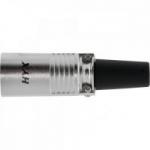 Conector XLR Macho 3 Pólos Niquelado HX028M HYX Conector XLR Macho 3 Pólos Niquelado HX028M HYX