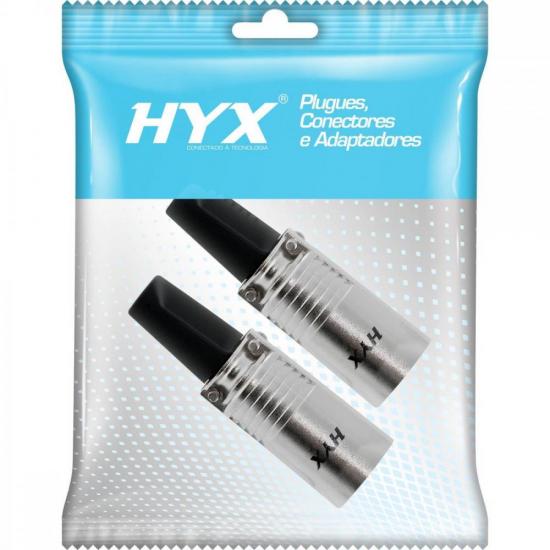 Conector XLR Macho 3 Pólos Niquelado HX028M HYX Conector XLR Macho 3 Pólos Niquelado HX028M HYX