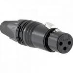 Conector XLR Fêmea 3 Pólos Niquelado HX081F Preto HYX Conector XLR Fêmea 3 Pólos Niquelado HX081F Preto HYX