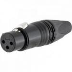 Conector XLR Fêmea 3 Pólos Niquelado HX081F Preto HYX Conector XLR Fêmea 3 Pólos Niquelado HX081F Preto HYX
