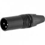 Conector XLR Macho 3 Pólos Niquelado HX081M Preto HYX Conector XLR Macho 3 Pólos Niquelado HX081M Preto HYX