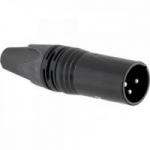 Conector XLR Macho 3 Pólos Niquelado HX081M Preto HYX Conector XLR Macho 3 Pólos Niquelado HX081M Preto HYX