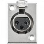 Conector XLR Fêmea Painel 3 Pólos com Trava Niquelado HX039F HYX