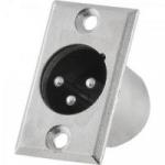 Conector XLR Macho Painel 3 Pólos Niquelado HX039M HYX Conector XLR Macho Painel 3 Pólos Niquelado HX039M HYX