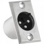 Conector XLR Macho Painel 3 Pólos Niquelado HX039M HYX Conector XLR Macho Painel 3 Pólos Niquelado HX039M HYX