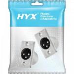 Conector XLR Macho Painel 3 Pólos Niquelado HX039M HYX Conector XLR Macho Painel 3 Pólos Niquelado HX039M HYX