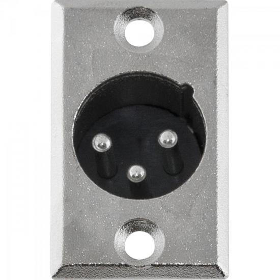 Conector XLR Macho Painel 3 Pólos Niquelado HX039M HYX Conector XLR Macho Painel 3 Pólos Niquelado HX039M HYX