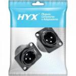 Conector XLR Macho Painel 3 Pólos Niquelado HX049M Preto HYX