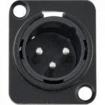 Conector XLR Macho Painel 3 Pólos Niquelado HX049M Preto HYX Conector XLR Macho Painel 3 Pólos Niquelado HX049M Preto HYX