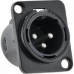 Conector XLR Macho Painel 3 Pólos Niquelado HX049M Preto HYX Conector XLR Macho Painel 3 Pólos Niquelado HX049M Preto HYX
