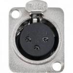 Conector XLR Fêmea Painel 3 Pólos Niquelado HX048F HYX Conector XLR Fêmea Painel 3 Pólos Niquelado HX048F HYX