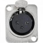 Conector XLR Fêmea Painel 3 Pólos Niquelado HX048F HYX Conector XLR Fêmea Painel 3 Pólos Niquelado HX048F HYX