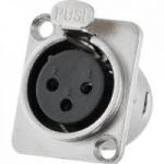 Conector XLR Fêmea Painel 3 Pólos Niquelado HX048F HYX Conector XLR Fêmea Painel 3 Pólos Niquelado HX048F HYX