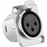Conector XLR Fêmea Painel 3 Pólos Niquelado HX048F HYX Conector XLR Fêmea Painel 3 Pólos Niquelado HX048F HYX