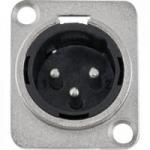 Conector XLR Macho Painel 3 Pólos Niquelado HX048M HYX Conector XLR Macho Painel 3 Pólos Niquelado HX048M HYX
