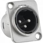 Conector XLR Macho Painel 3 Pólos Niquelado HX048M HYX Conector XLR Macho Painel 3 Pólos Niquelado HX048M HYX