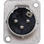 Conector XLR Macho Painel 3 Pólos Niquelado HX048M HYX Conector XLR Macho Painel 3 Pólos Niquelado HX048M HYX