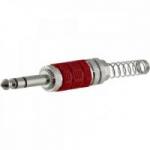 Conector P10 Macho Estéreo Niquelado HJ018S Vermelho HYX Conector P10 Macho Estéreo Niquelado HJ018S Vermelho HYX