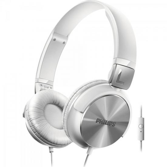 Fone de Ouvido Estilo DJ com Graves Nítidos e Microfone Integrado SHL3165WT/00 Branco PHILIPS Fone de Ouvido Estilo DJ com Graves Nítidos e Microfone Integrado SHL3165WT/00 Branco PHILIPS