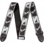 Correia para Instrumentos Nylon Monograma Preta Logo Branca FENDER
