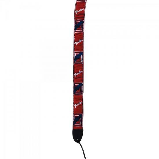 Correia para Instrumentos Nylon Vermelha Logo Branca FENDER Correia para Instrumentos Nylon Vermelha Logo Branca FENDER