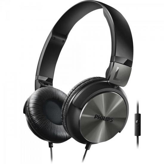 Fone de Ouvido Estilo DJ com Graves Nítidos e Microfone Integrado SHL3165BK/00 Preto PHILIPS Fone de Ouvido Estilo DJ com Graves Nítidos e Microfone Integrado SHL3165BK/00 Preto PHILIPS