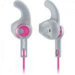 Fone de Ouvido Esportivo Com Trava C SHQ1300PK/00 Cinza/Rosa PHILIPS Fone de Ouvido Esportivo Com Trava C SHQ1300PK/00 Cinza/Rosa PHILIPS