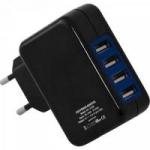 Fonte de Energia USB 4 Portas 4,2A UPS-101BK Preto FORTREK Fonte de Energia USB 4 Portas 4,2A UPS-101BK Preto FORTREK