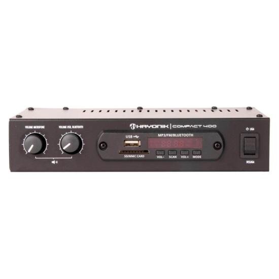 Amplificador 40W com Bluetooth COMPACT 400 Preto HAYONIK Amplificador 40W com Bluetooth COMPACT 400 Preto HAYONIK